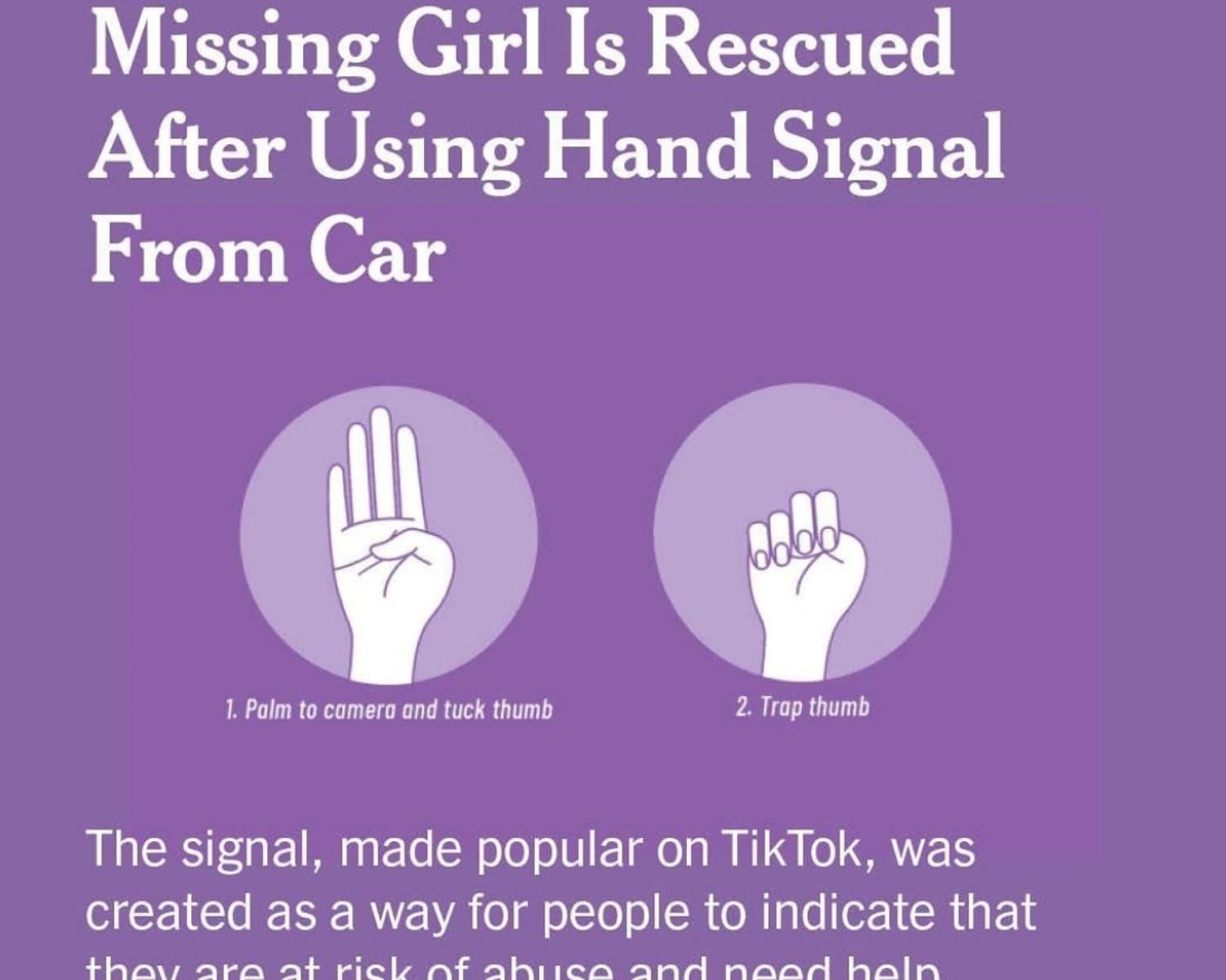 Power Of Non Verbal Communication: TikTok Hand Signal Saved Girl